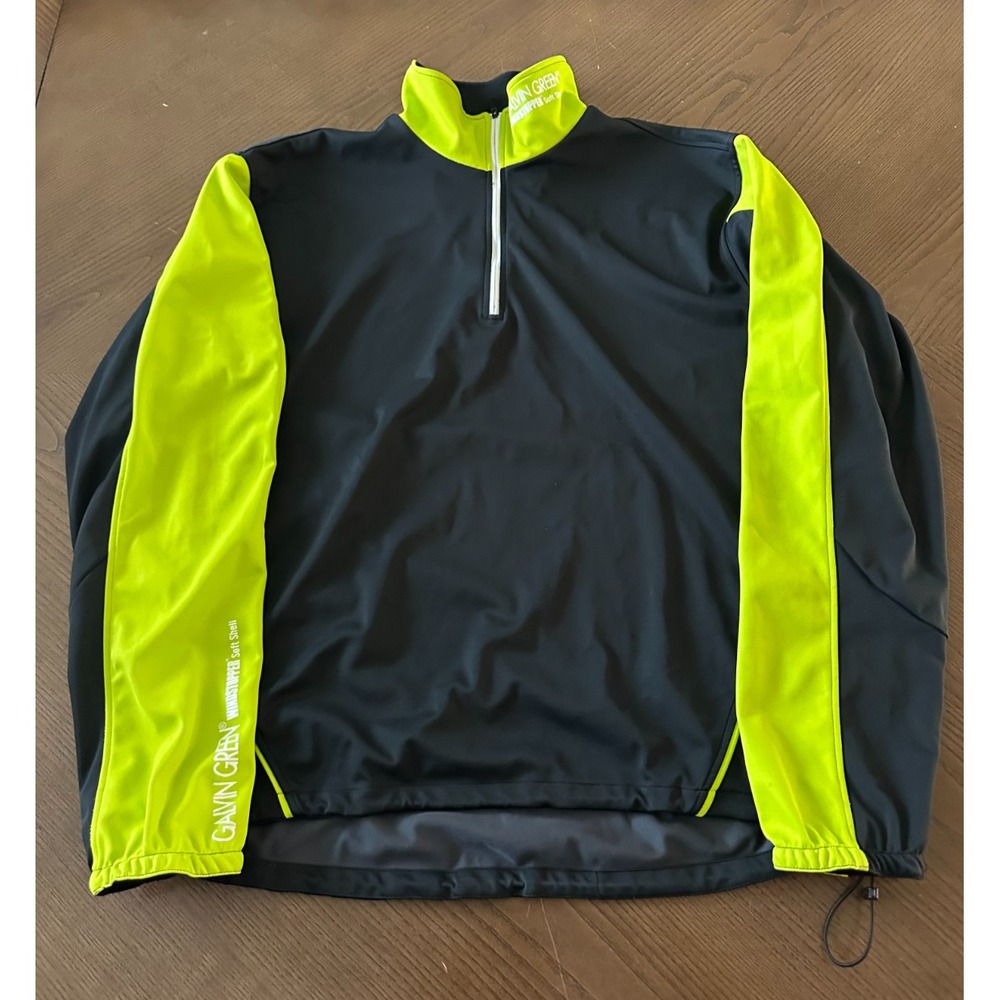 Galvin Green Mens L Black/Lime 1/4 Zip Pullover Windstopper Golf Jacket Pullover - Picture 10 of 12